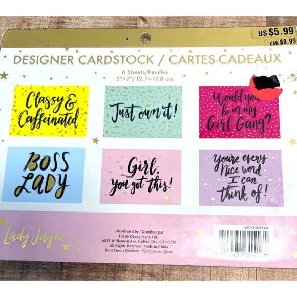 Designer Cardstock Pack With Assorted Motivational Quotes & Gold Accents 9801220 - Picture 1 of 5